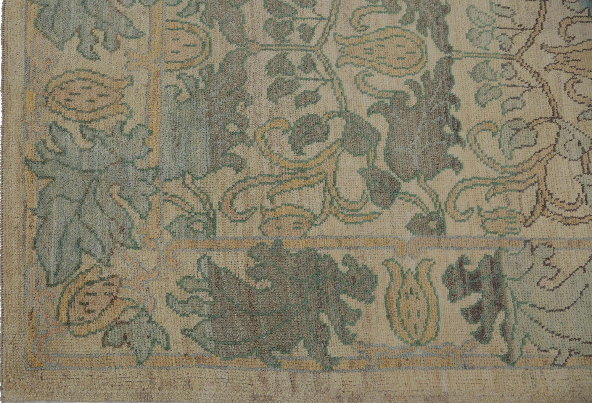 
Harmonious Afghan Oushak Area Rug: A Timeless Medley of Botanical Motifs and Earthy Blues
A Field of Organic Elegance and Subtle Warmth
This captivating Afghan Oushak area rug introduces a profound sense of natural elegance and warmth to any