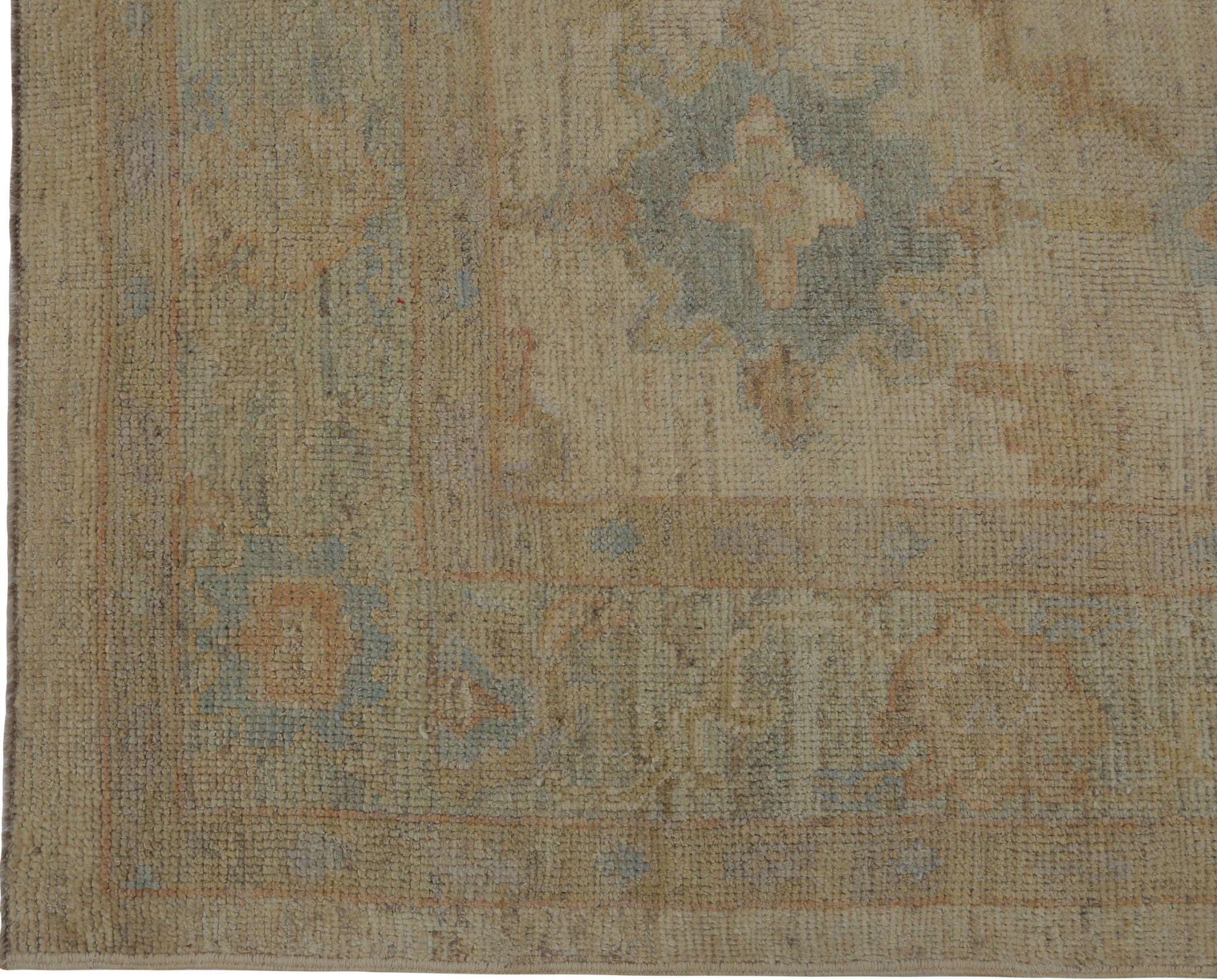 Oushak-Teppiche aus Afghanistan - Wolle in elfenbeinfarbenem Design - 96051 im Zustand „Hervorragend“ im Angebot in Dallas, TX