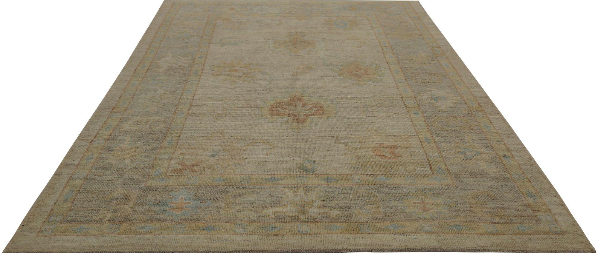 Oushak-Teppiche aus Afghanistan - Wolle in elfenbeinfarbenem Design - 96054 (Afghanisch) im Angebot