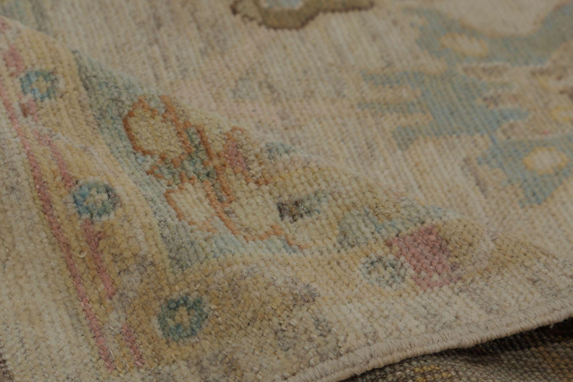 Oushak-Teppiche aus Afghanistan - Wolle in elfenbeinfarbenem Design - 96056 im Zustand „Hervorragend“ im Angebot in Dallas, TX