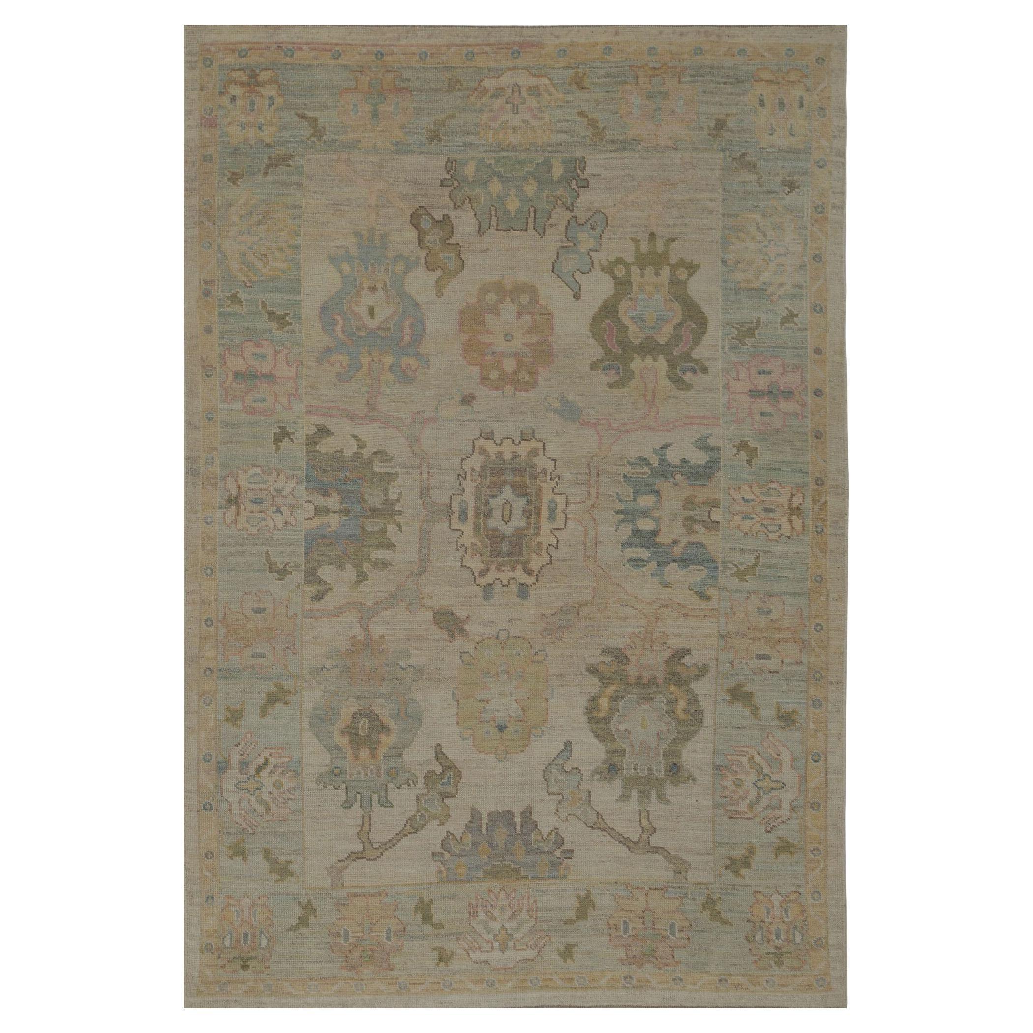 Oushak-Teppiche aus Afghanistan - Wolle in elfenbeinfarbenem Design - 96056