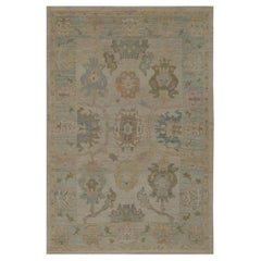 Oushak-Teppiche aus Afghanistan - Wolle in elfenbeinfarbenem Design - 96056