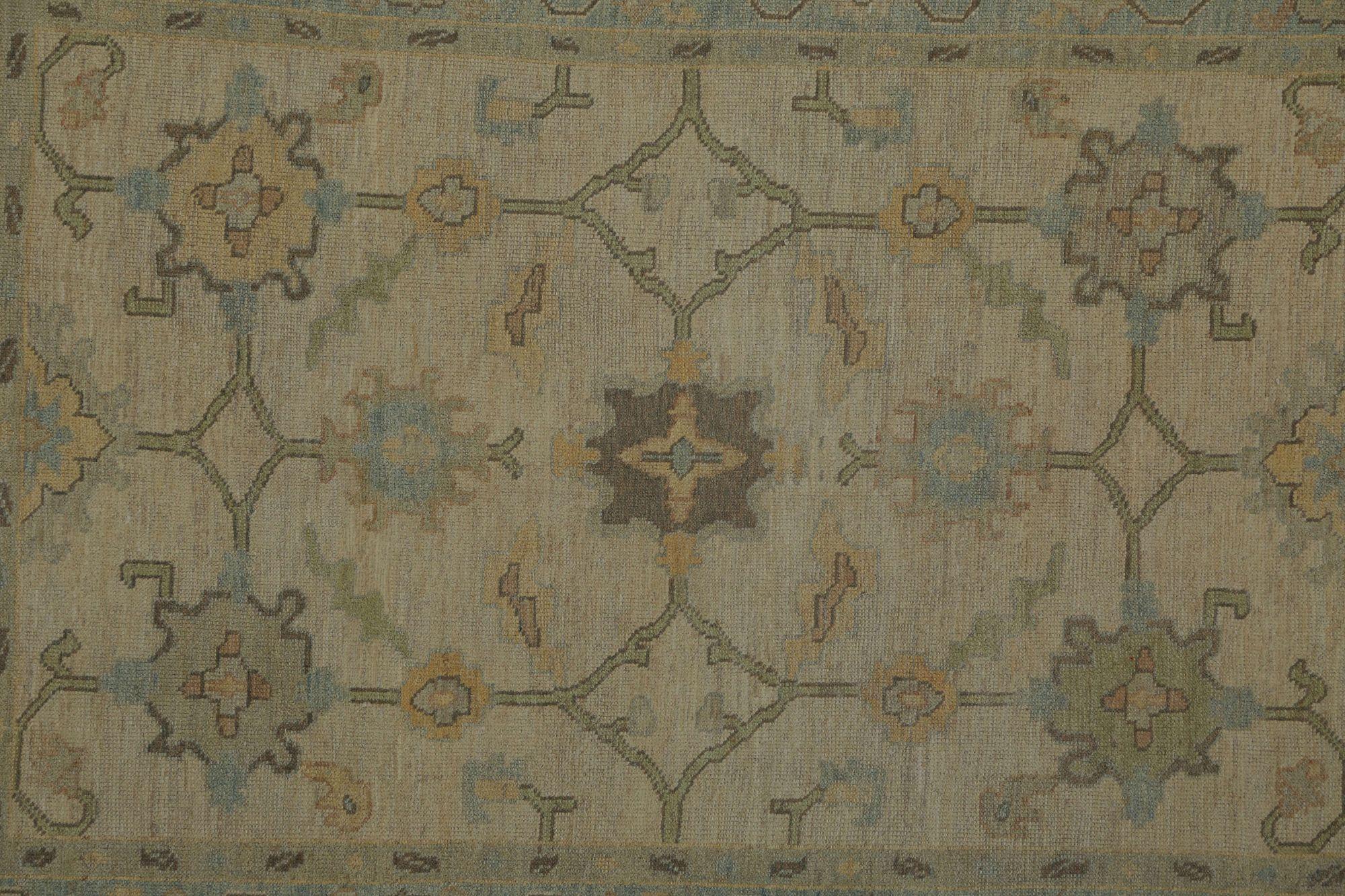 Oushak-Teppiche aus Afghanistan - Wolle in elfenbeinfarbenem Design - 96057 (Stammeskunst) im Angebot