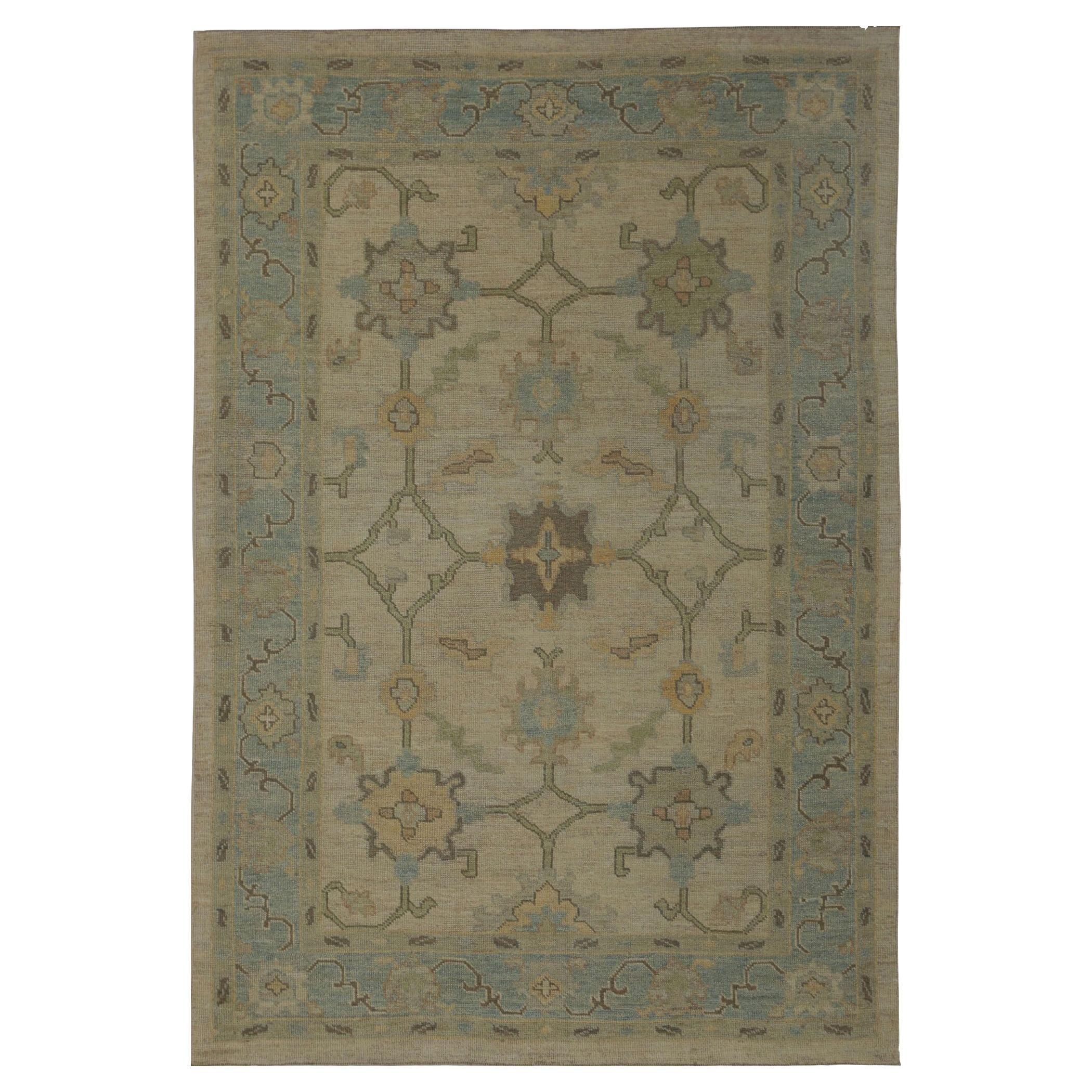 Oushak-Teppiche aus Afghanistan - Wolle in elfenbeinfarbenem Design - 96057