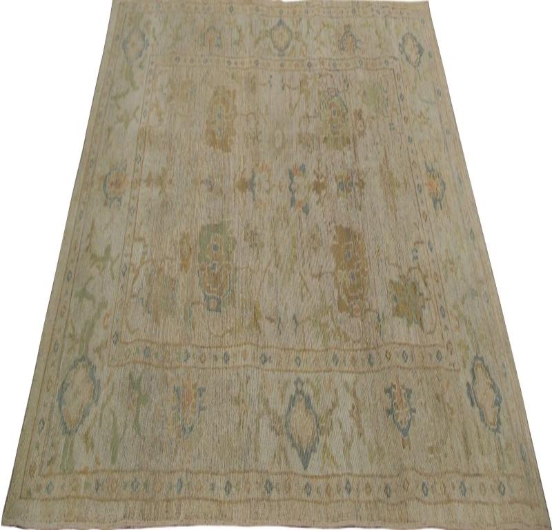 Oushak-Teppiche aus Afghanistan - Wolle in elfenbeinfarbenem Design - 96058 (Afghanisch) im Angebot