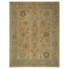 Oushak-Teppiche aus Afghanistan - Wolle in elfenbeinfarbenem Design - 96071