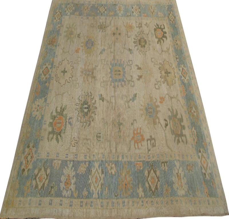 Oushak-Teppiche aus Afghanistan - Wolle in elfenbeinfarbenem Design - 96078 im Zustand „Hervorragend“ im Angebot in Dallas, TX