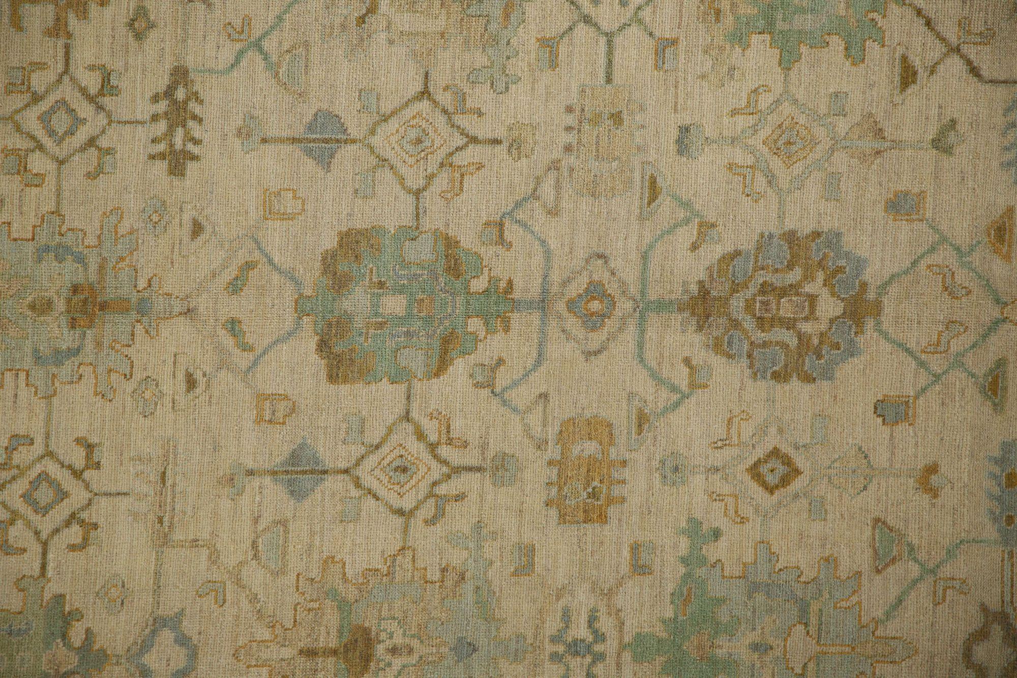 Oushak-Teppiche aus Afghanistan - Wolle in elfenbeinfarbenem Design - 96083 (Afghanisch) im Angebot