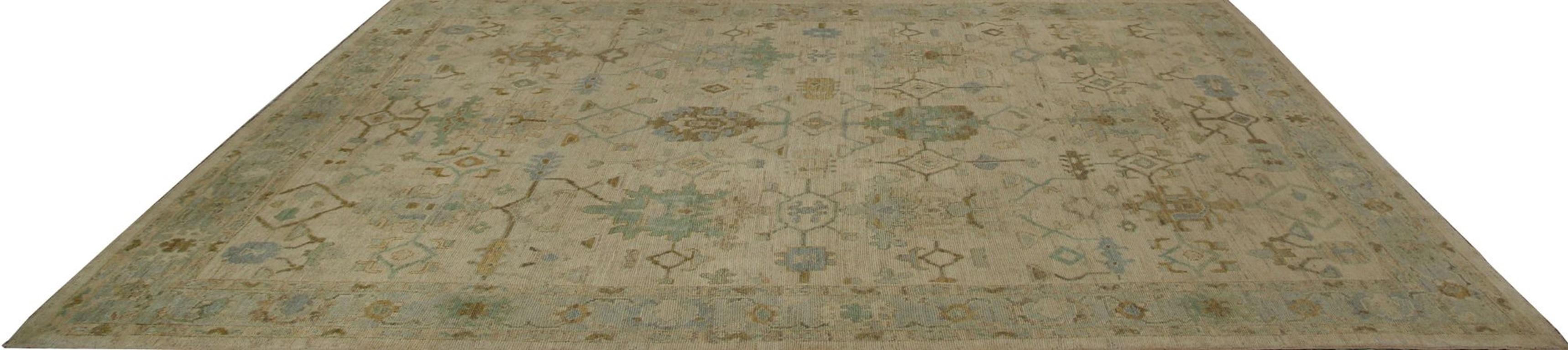 Oushak-Teppiche aus Afghanistan - Wolle in elfenbeinfarbenem Design - 96083 im Zustand „Hervorragend“ im Angebot in Dallas, TX
