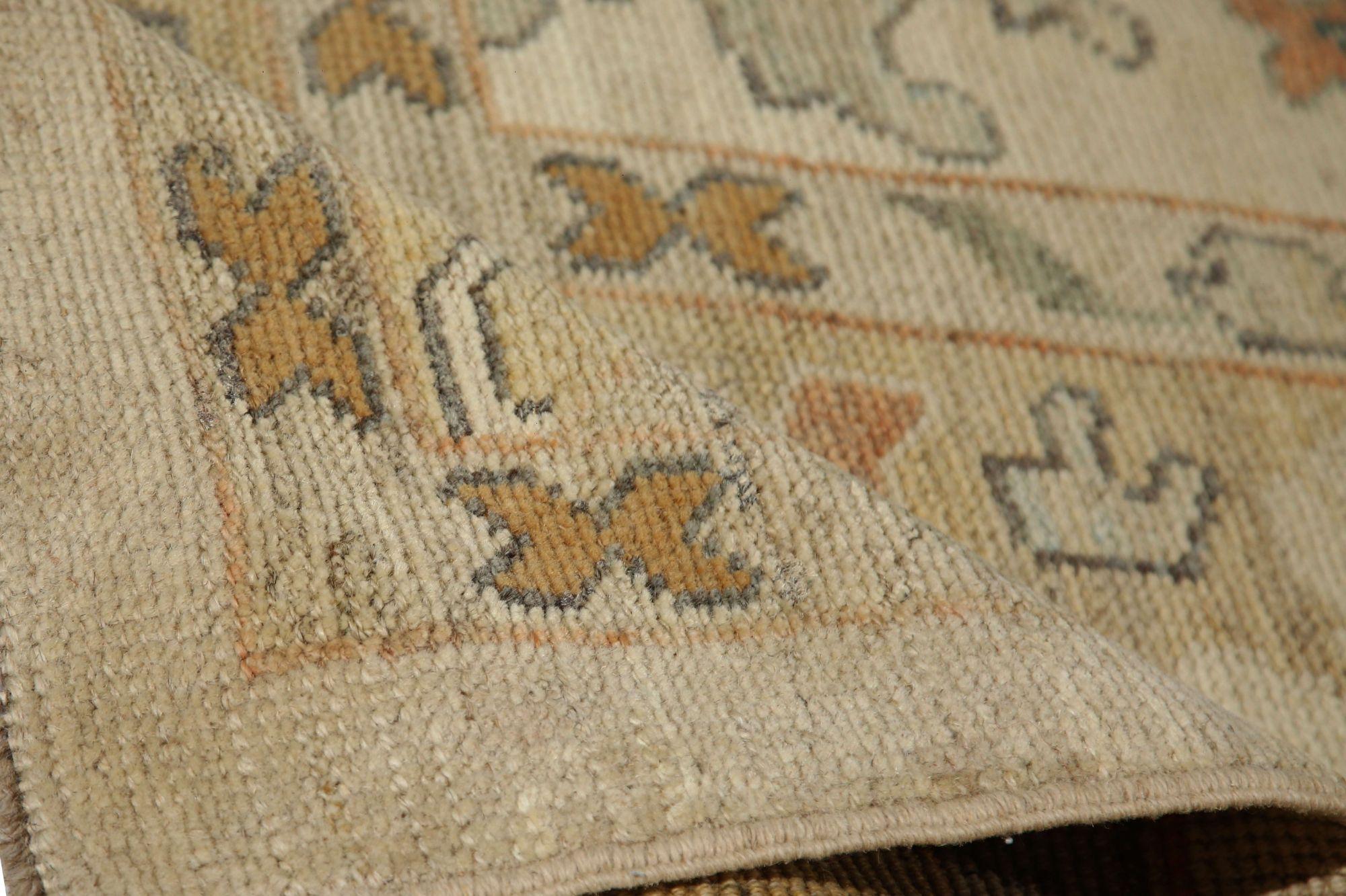 Oushak-Teppiche aus Afghanistan - Wolle in elfenbeinfarbenem Design - 96091 (Handgeknüpft) im Angebot