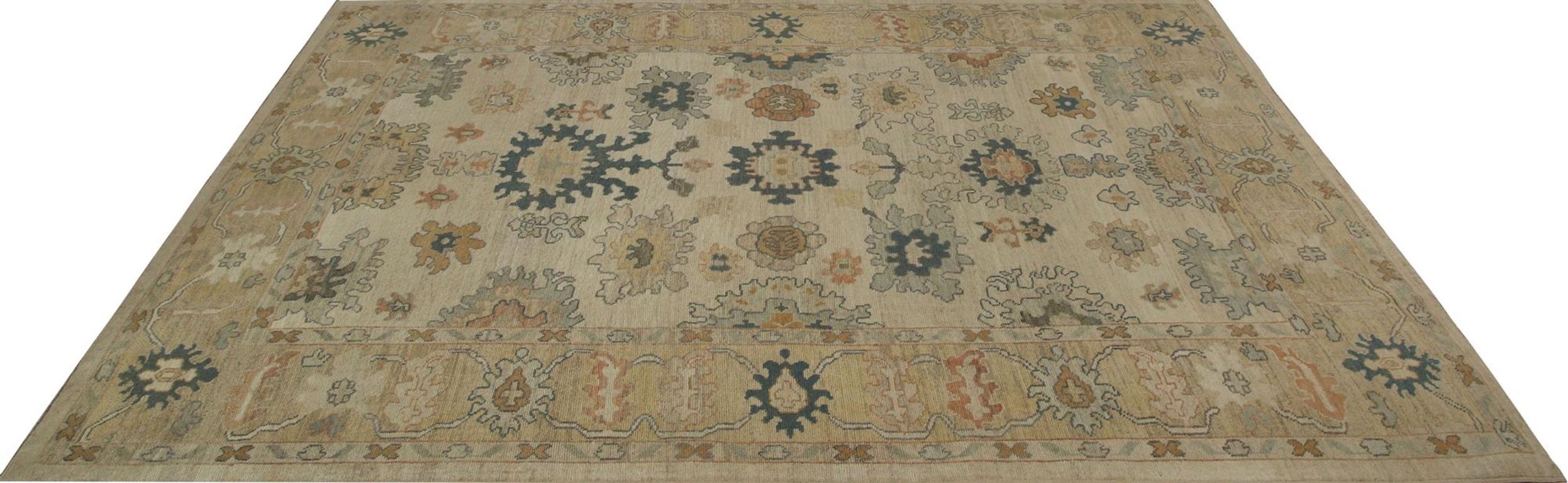 Oushak-Teppiche aus Afghanistan - Wolle in elfenbeinfarbenem Design - 96091 im Zustand „Hervorragend“ im Angebot in Dallas, TX