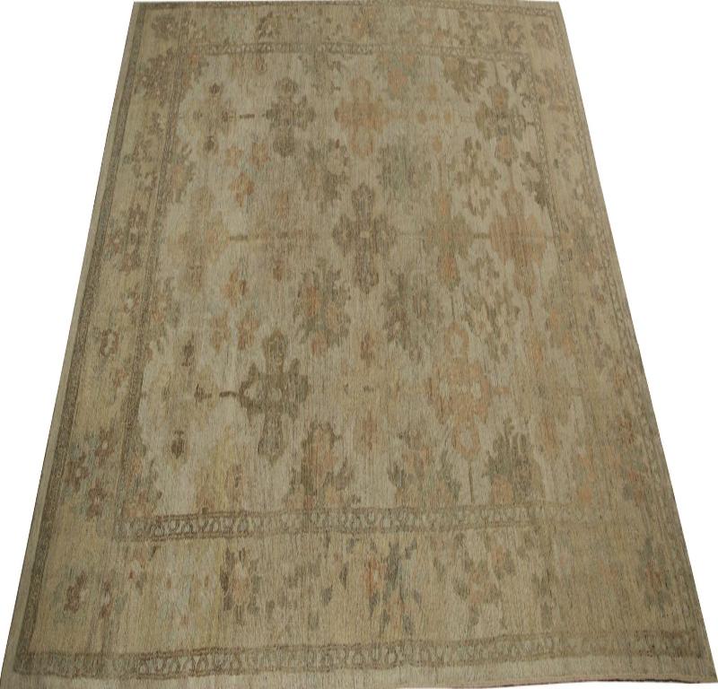 Oushak-Teppiche aus Afghanistan - Wolle in elfenbeinfarbenem Design - 96098 (Afghanisch) im Angebot