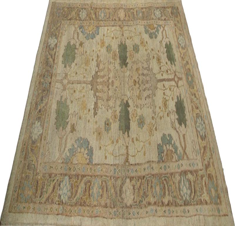 Oushak-Teppiche aus Afghanistan - Wolle in elfenbeinfarbenem Design - 96101 (Afghanisch) im Angebot