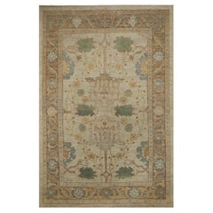 Oushak-Teppiche aus Afghanistan - Wolle in elfenbeinfarbenem Design - 96101