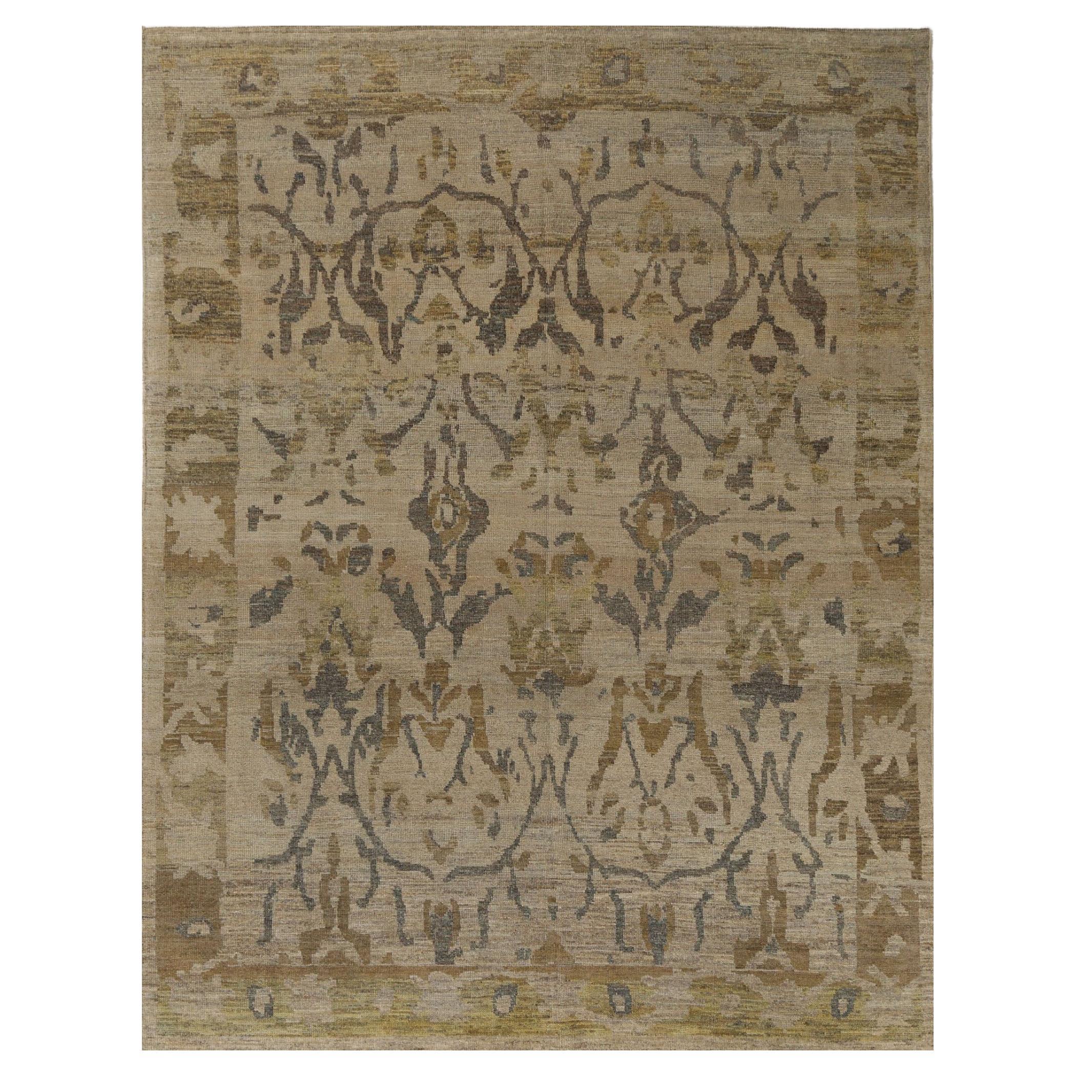 Oushak-Teppiche aus Afghanistan - Wolle in elfenbeinfarbenem Design - 96136