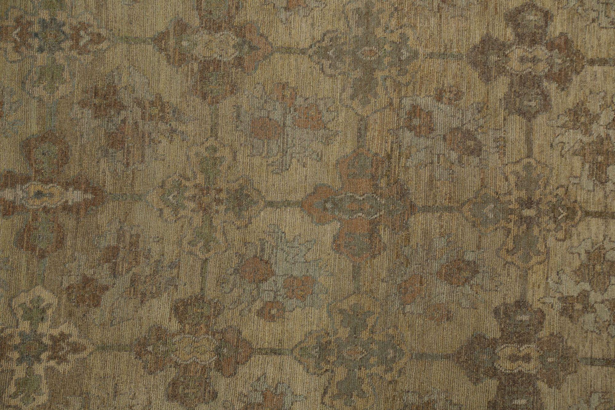 Oushak-Teppiche aus Afghanistan - Wolle in elfenbeinfarbenem Design - 96137 (Stammeskunst) im Angebot