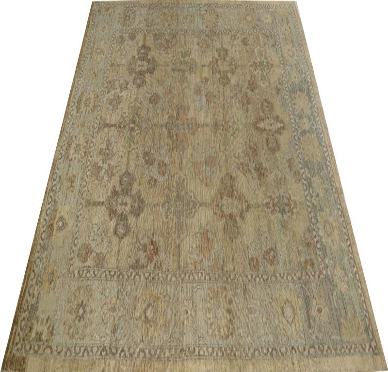 Oushak-Teppiche aus Afghanistan - Wolle in elfenbeinfarbenem Design - 96137 (Afghanisch) im Angebot