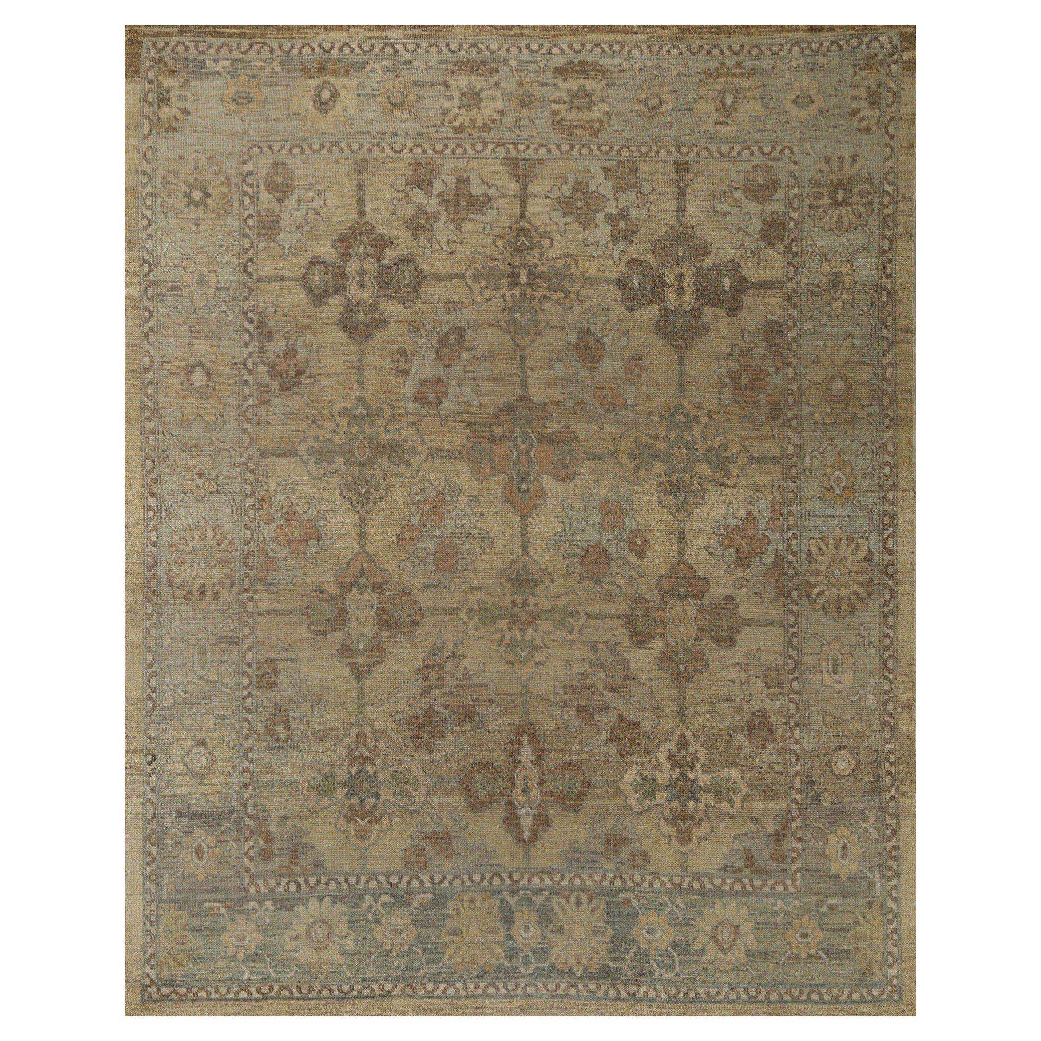 Oushak-Teppiche aus Afghanistan - Wolle in elfenbeinfarbenem Design - 96137