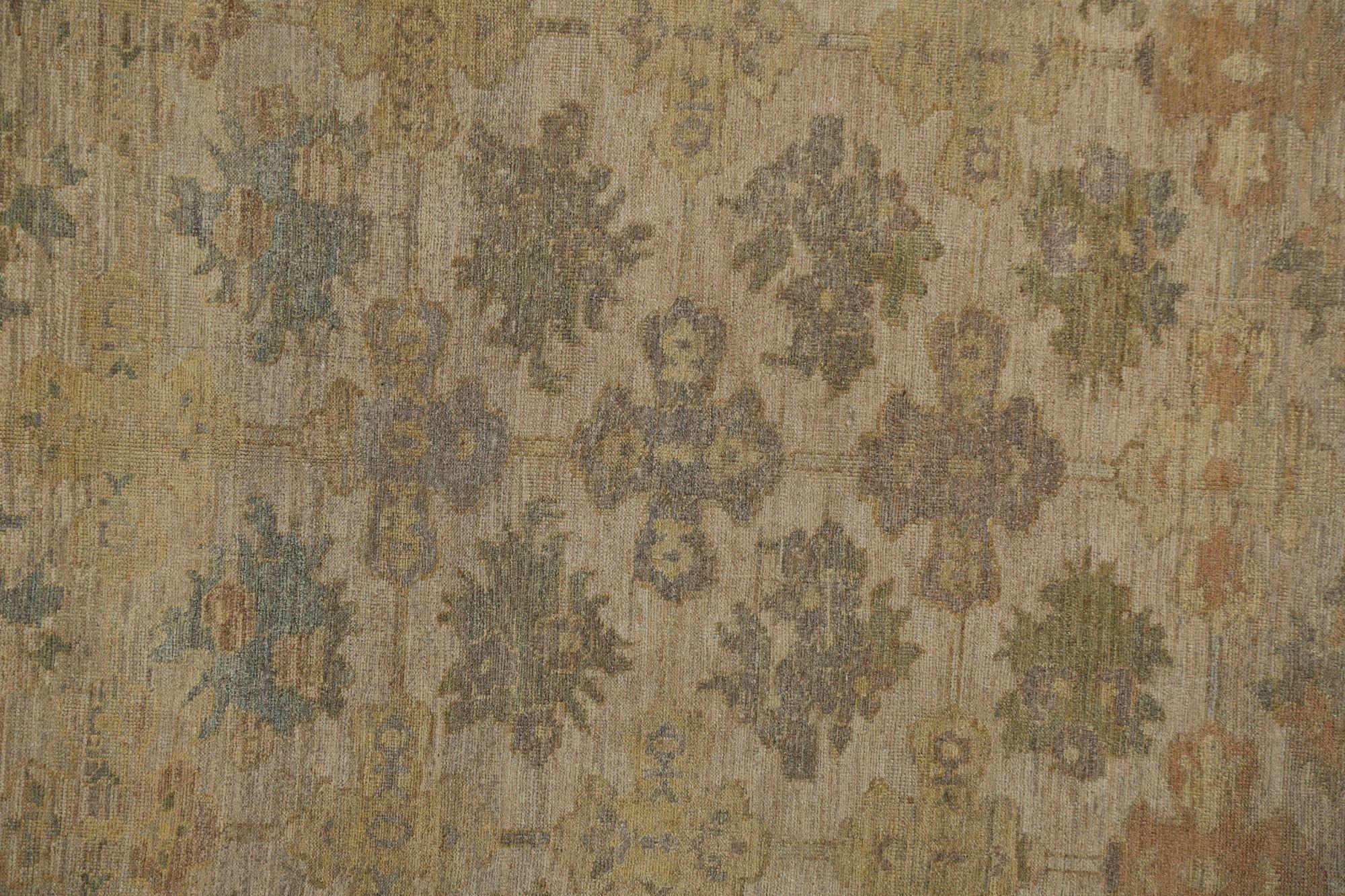 Oushak-Teppiche aus Afghanistan - Wolle in elfenbeinfarbenem Design - 96138 im Zustand „Hervorragend“ im Angebot in Dallas, TX