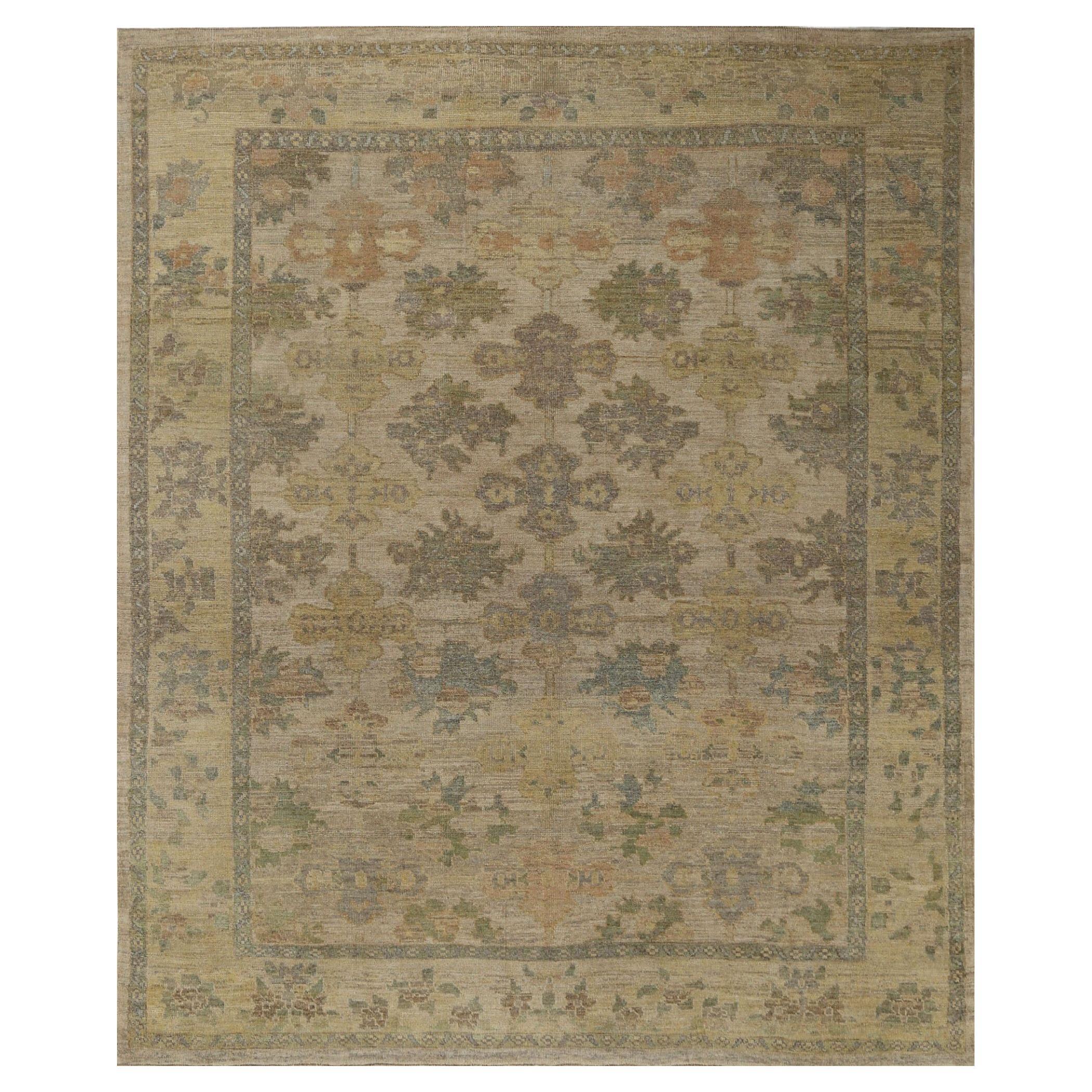 Oushak-Teppiche aus Afghanistan - Wolle in elfenbeinfarbenem Design - 96138