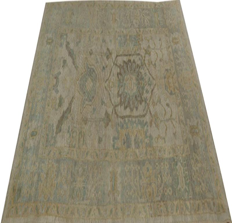 Oushak-Teppiche aus Afghanistan - Wolle in elfenbeinfarbenem Design - 96140 (Afghanisch) im Angebot