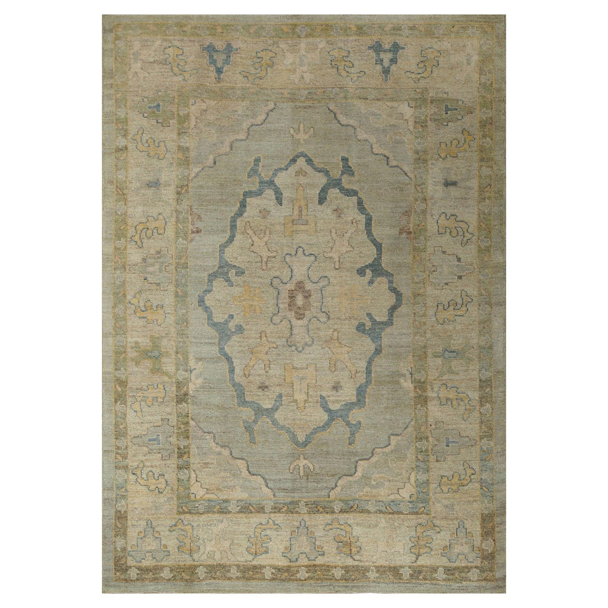 Oushak-Teppiche aus Afghanistan - Wolle in elfenbeinfarbenem Design - 96170