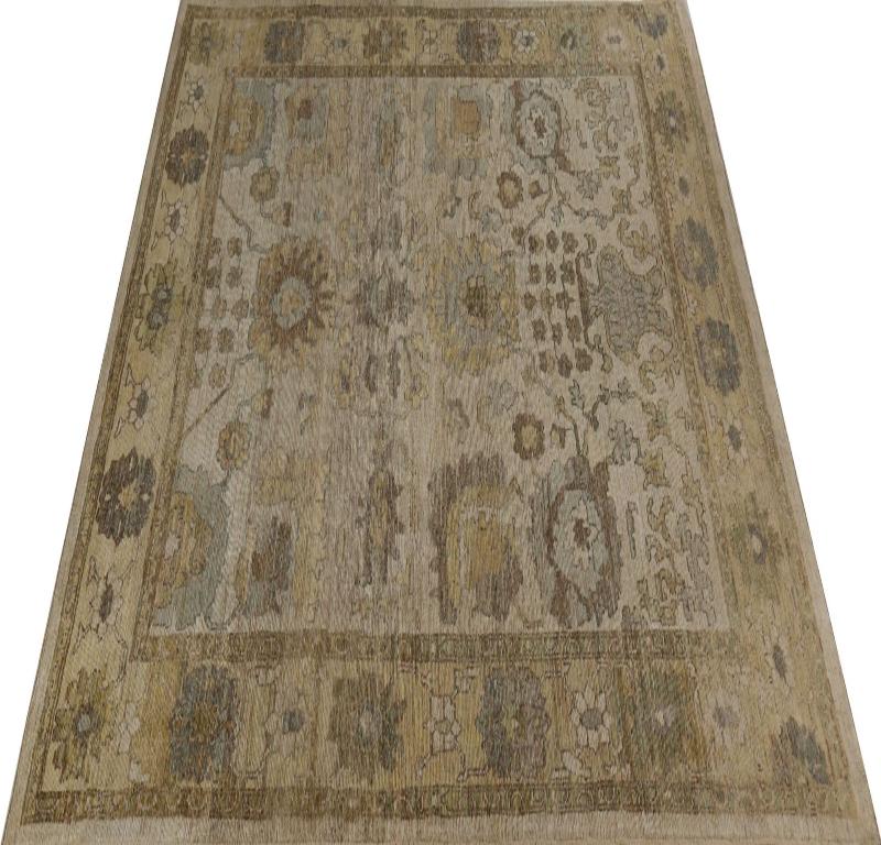 Oushak-Teppiche aus Afghanistan - Wolle in elfenbeinfarbenem Design - 96192 (Afghanisch) im Angebot