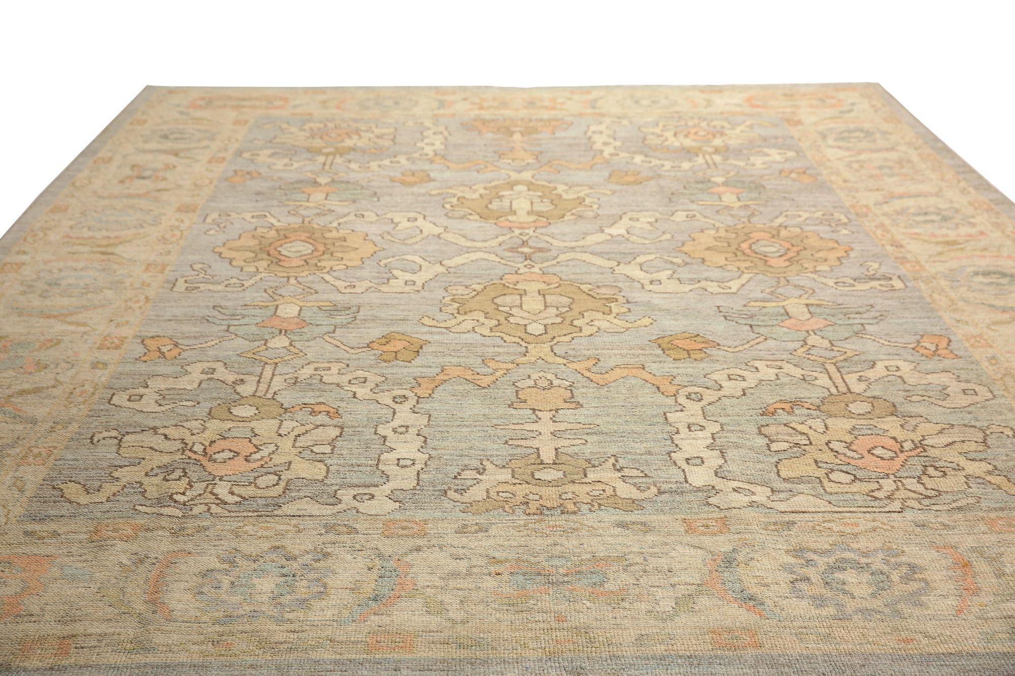 Oushak-Teppiche aus Afghanistan - Wolle in elfenbeinfarbenem Design - 97011 im Zustand „Hervorragend“ im Angebot in Dallas, TX