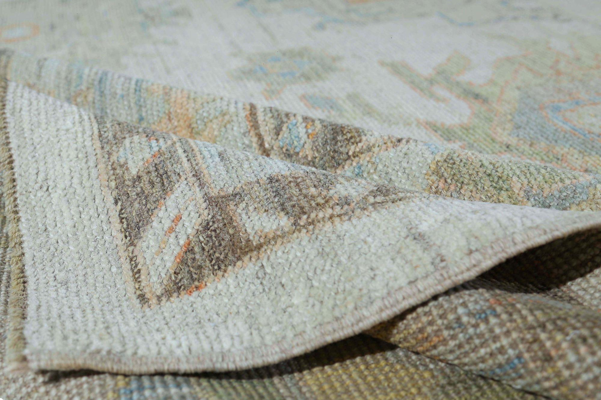 Oushak-Teppiche aus Afghanistan - Wolle in elfenbeinfarbenem Design - 97255 (Stammeskunst) im Angebot