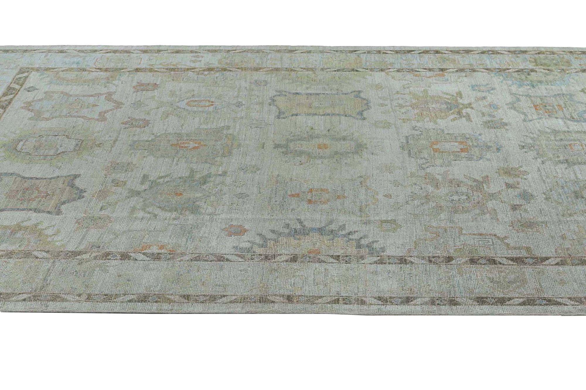 Oushak-Teppiche aus Afghanistan - Wolle in elfenbeinfarbenem Design - 97255 im Zustand „Hervorragend“ im Angebot in Dallas, TX