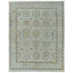 Oushak-Teppiche aus Afghanistan - Wolle in elfenbeinfarbenem Design - 97255