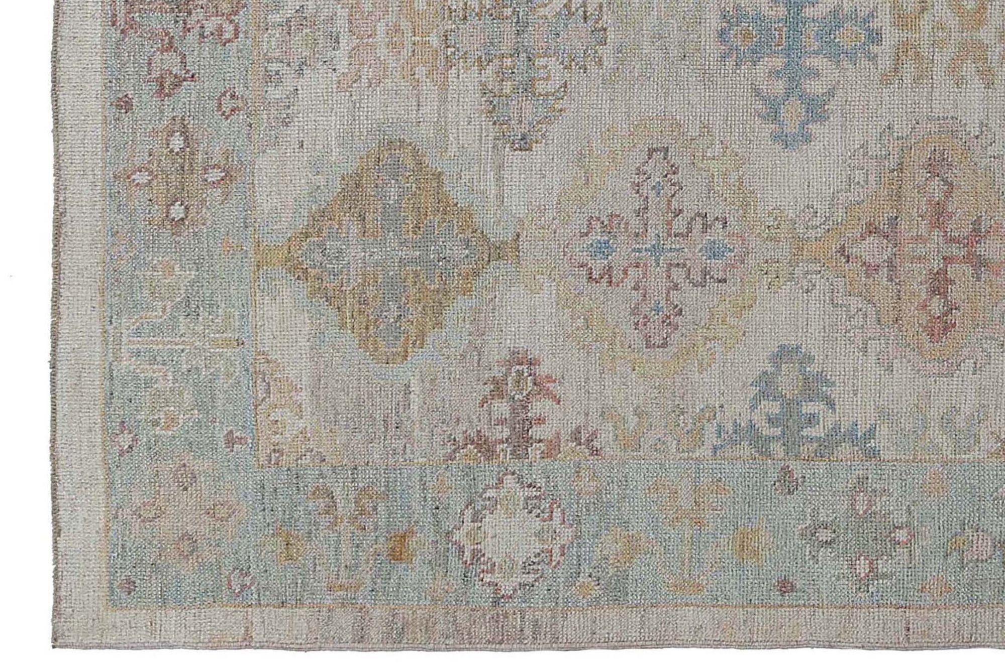 Oushak-Teppiche aus Afghanistan - Wolle in elfenbeinfarbenem Design - 97261 im Zustand „Hervorragend“ im Angebot in Dallas, TX