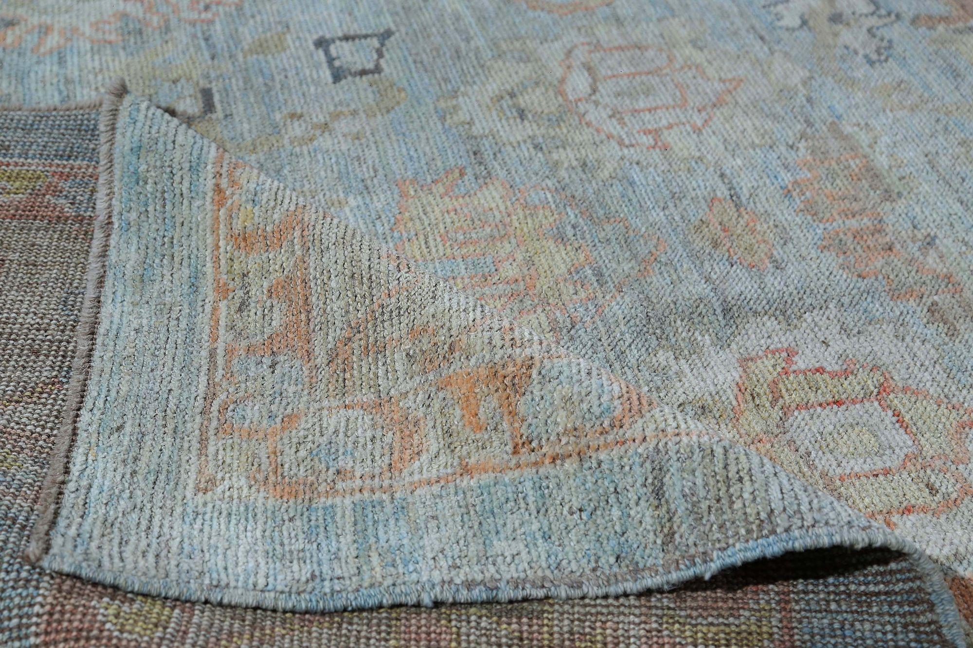 Tribale Tappeti Afghanistan Oushak - Lana Avorio Azzurro Rosa - 97260 in vendita