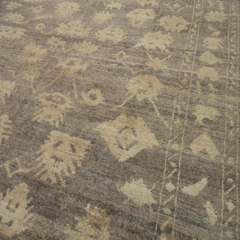 Tribale Tappeti Afghanistan Oushak - Lana Avorio Taupe Design - 92874 in vendita