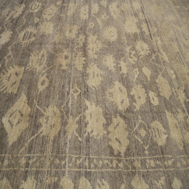 Afghano Tappeti Afghanistan Oushak - Lana Avorio Taupe Design - 92874 in vendita