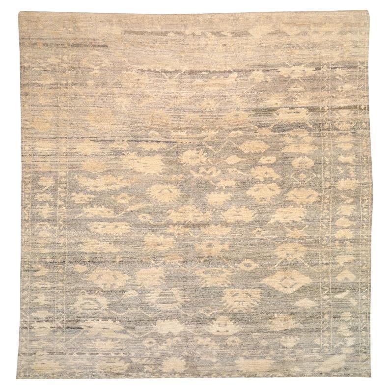 Oushak-Teppiche aus Afghanistan aus Wolle in Elfenbein und Taupe mit Muster - 92874