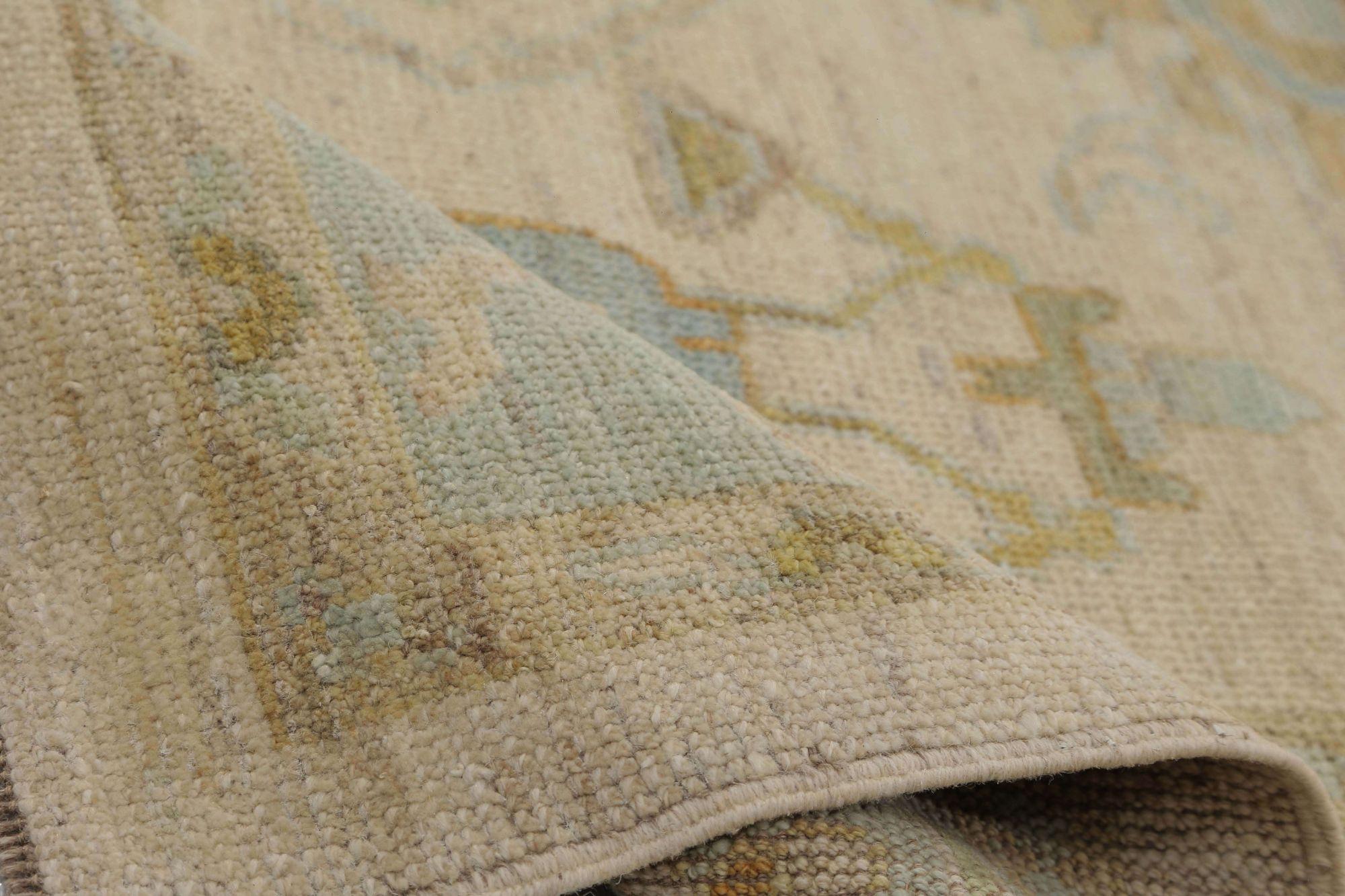 Afghano Tappeti Afghanistan Oushak - Lana Avorio Taupe Design - 96025 in vendita