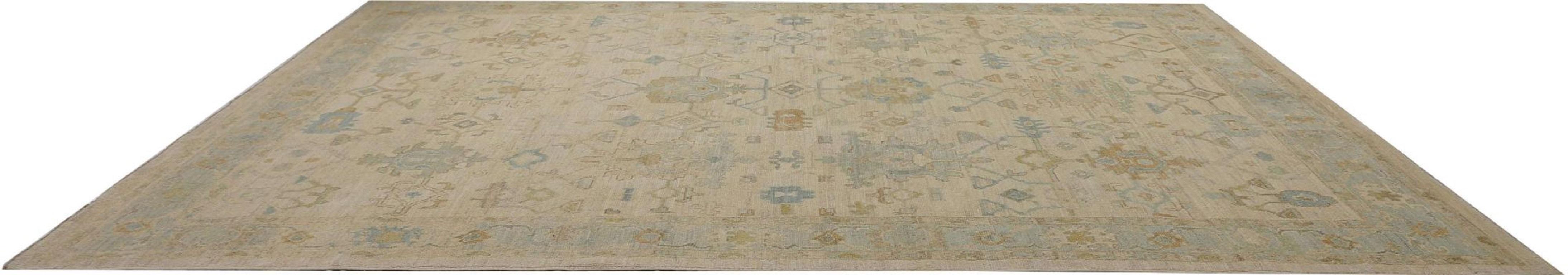 Tappeti Afghanistan Oushak - Lana Avorio Taupe Design - 96025 In condizioni ottime in vendita a Dallas, TX