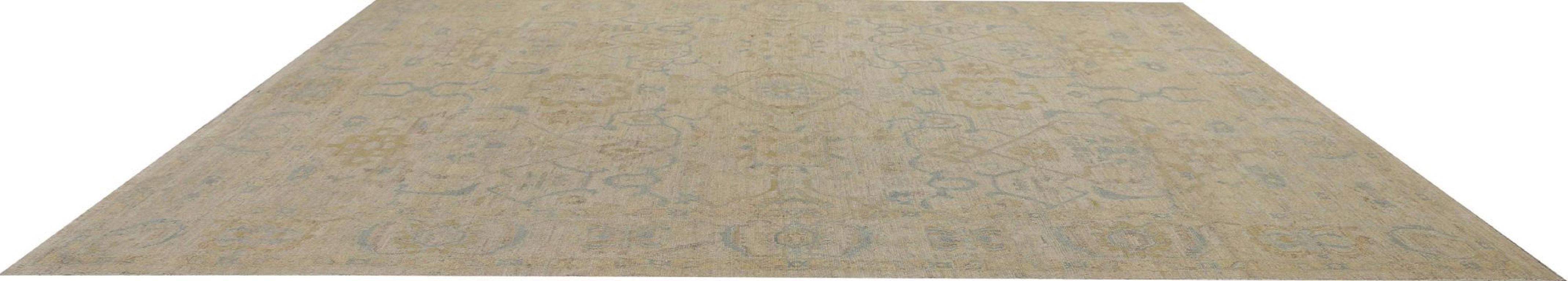 Afghano Tappeti Afghanistan Oushak - Lana Avorio Taupe Design - 96028 in vendita