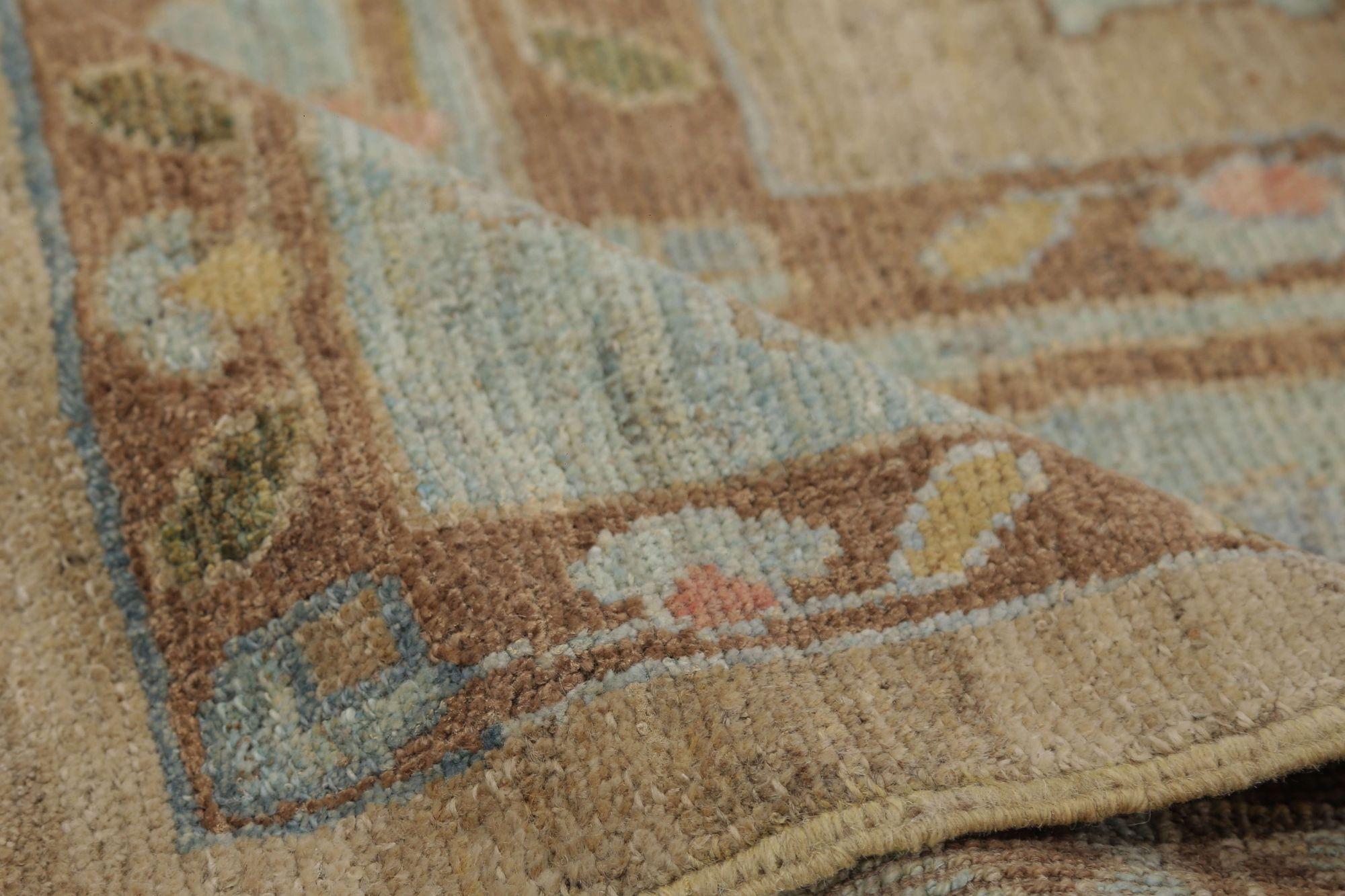 Tapis d'Afghanistan Oushak - Design en laine ivoire jaune et ivoire - 96043 Excellent état - En vente à Dallas, TX