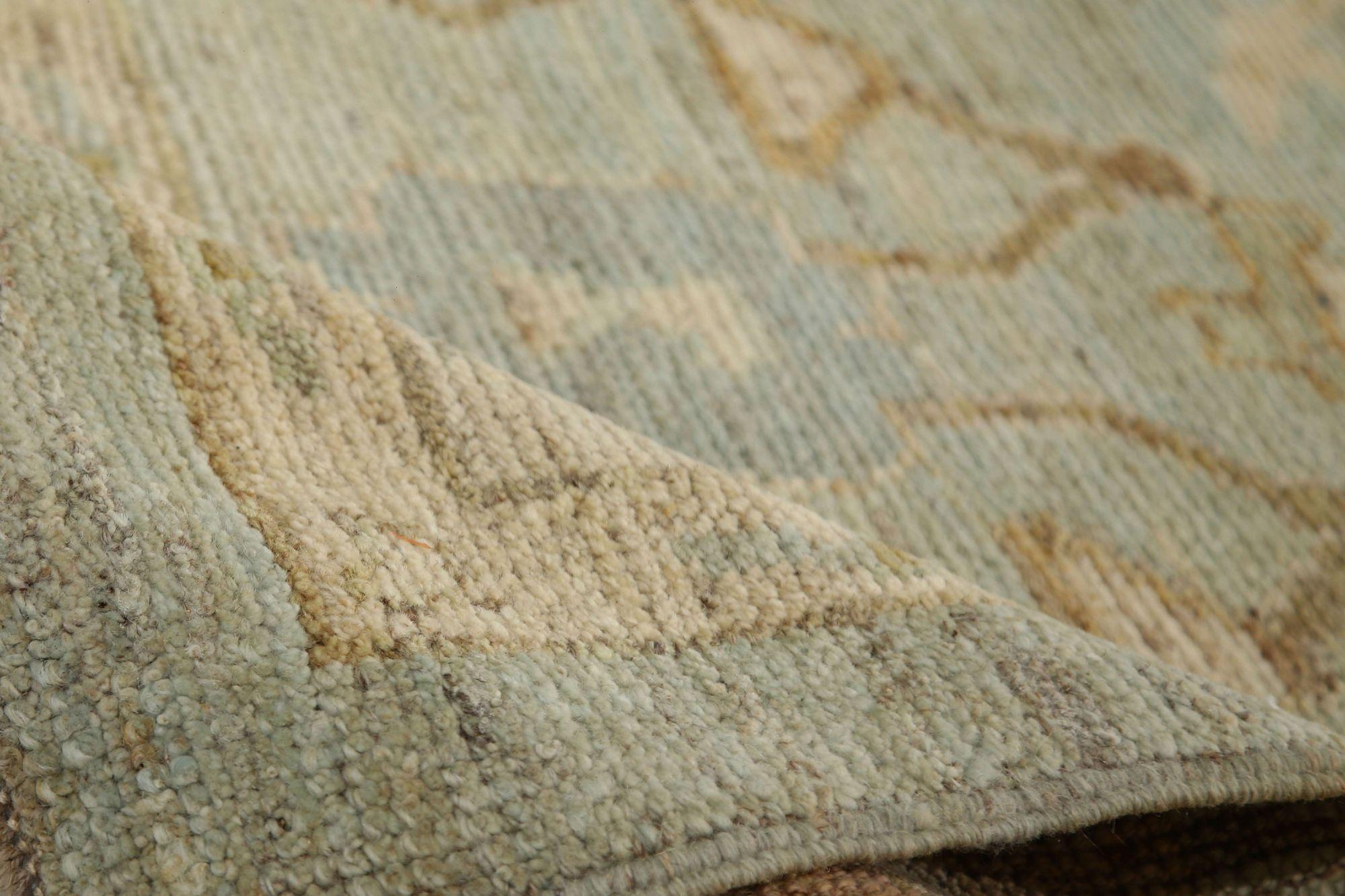 Oushak-Teppiche aus Afghanistan - Wolle in Hellblau mit Muster - 96072 (Afghanisch) im Angebot