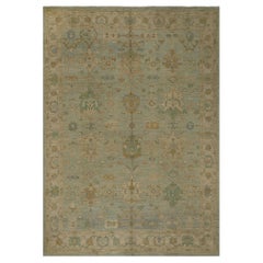 Oushak-Teppiche aus Afghanistan - Wolle in Hellblau mit Muster - 96072
