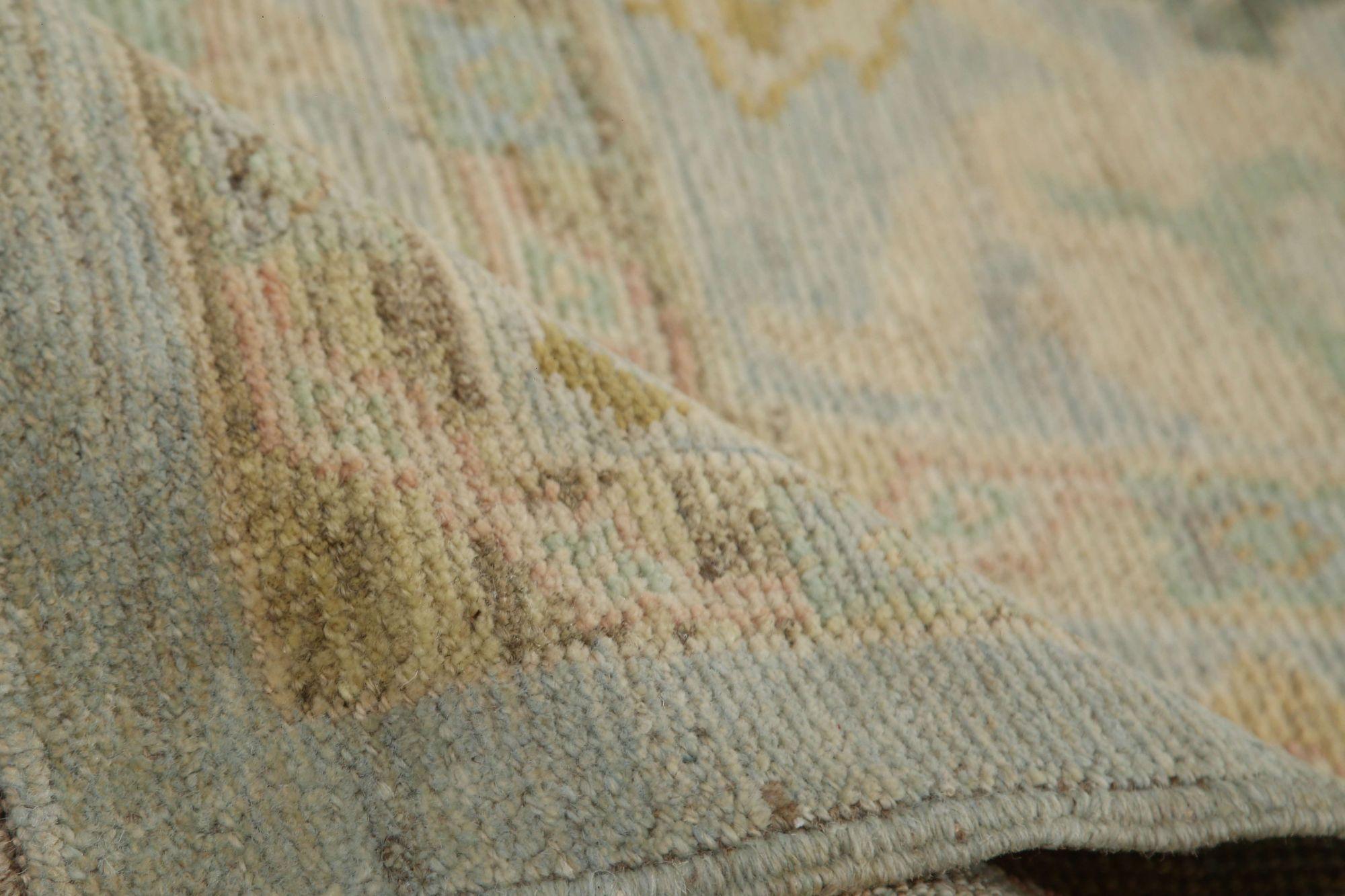 Oushak-Teppiche aus Afghanistan - Wolle in Hellblau mit Design - 96079 (Afghanisch) im Angebot