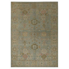 Oushak-Teppiche aus Afghanistan - Wolle in Hellblau mit Design - 96079