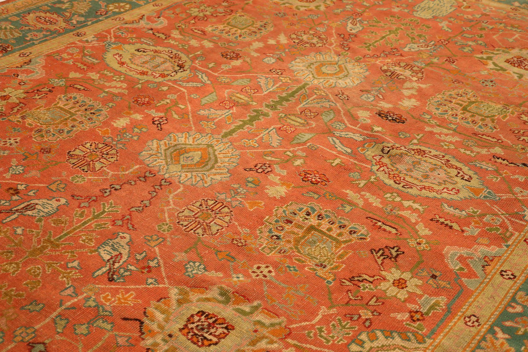 Oushak-Teppiche aus Afghanistan – rotes Wolldesign – 94325 (Stammeskunst) im Angebot