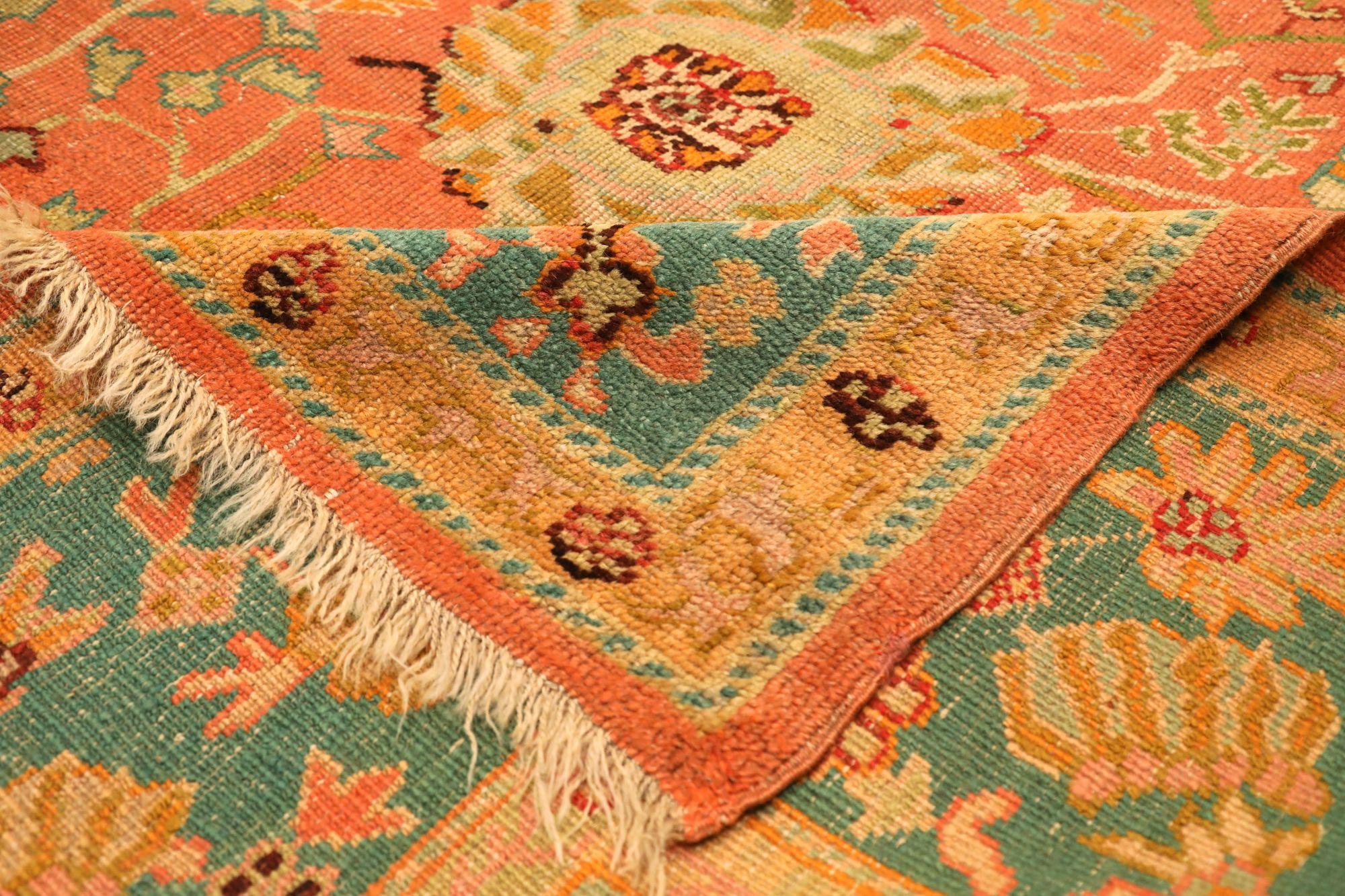 Oushak-Teppiche aus Afghanistan – rotes Wolldesign – 94325 (Afghanisch) im Angebot