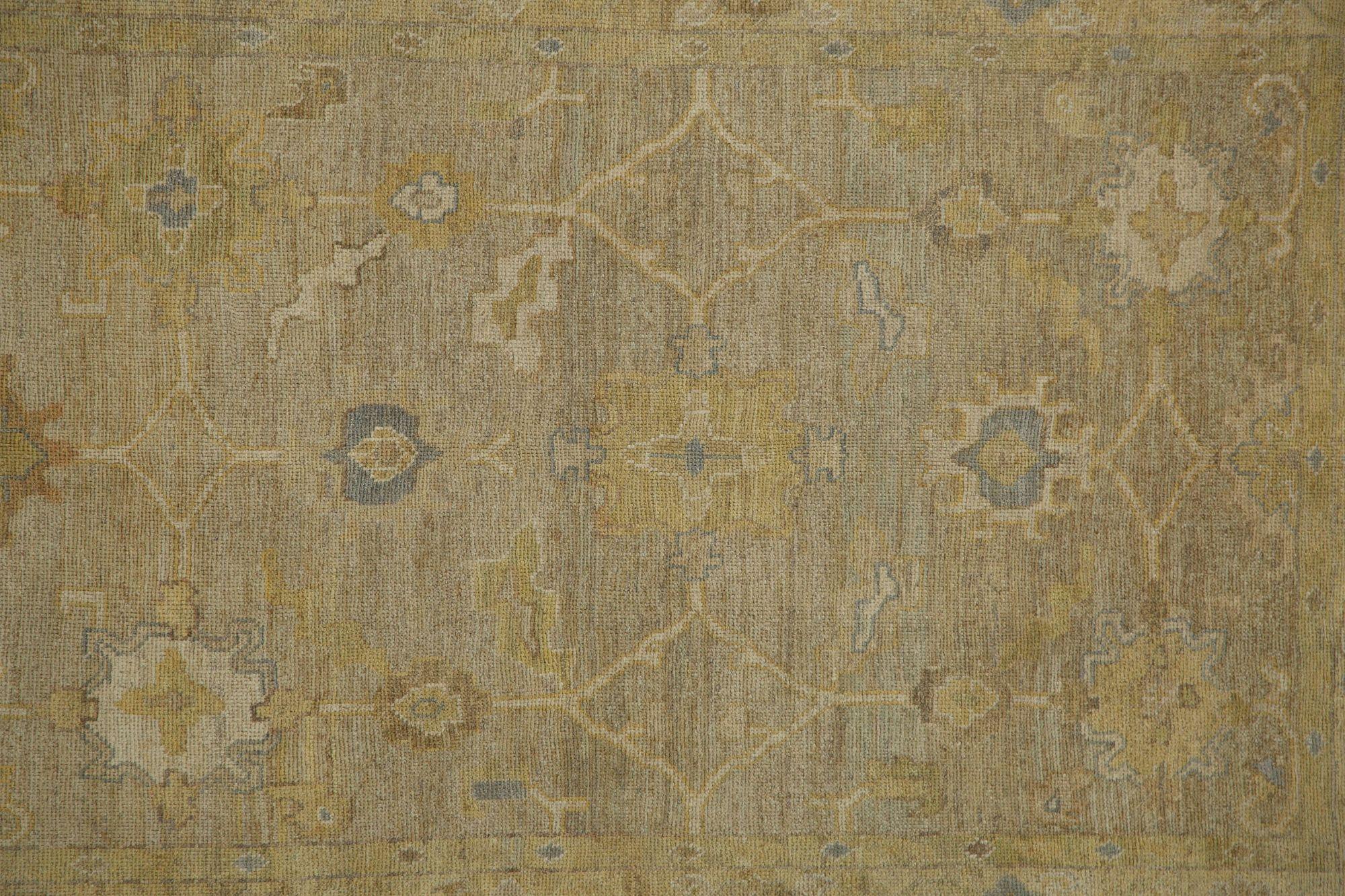 Afghanistan Oushak Area Rugs - Wolle Taupe Gelb Design - 96105 (Stammeskunst) im Angebot