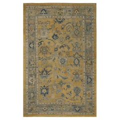 Oushak-Teppiche aus Afghanistan - gelbes Wolldesign - 96129