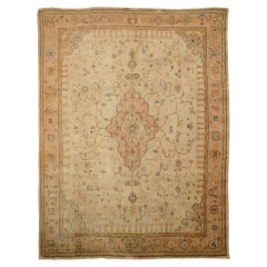Afghanistan Oushak Over Size Rug Circa 1880 - Wool Ivory Pink Design - 91951