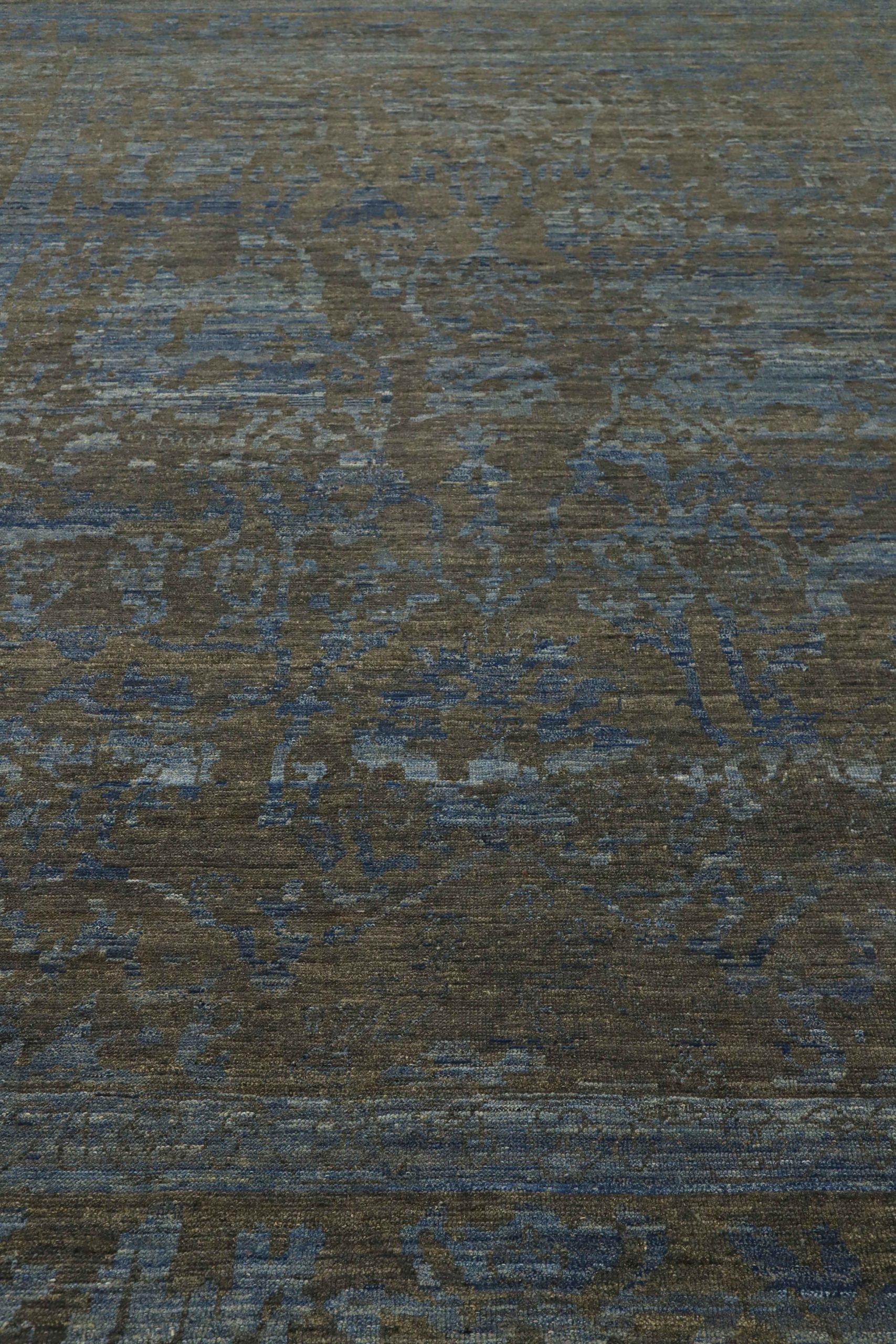 Afghanistan Oushak Over Size Teppich CIRCA 1990 - Wolle Blau Brown Design - 90723 (20. Jahrhundert) im Angebot